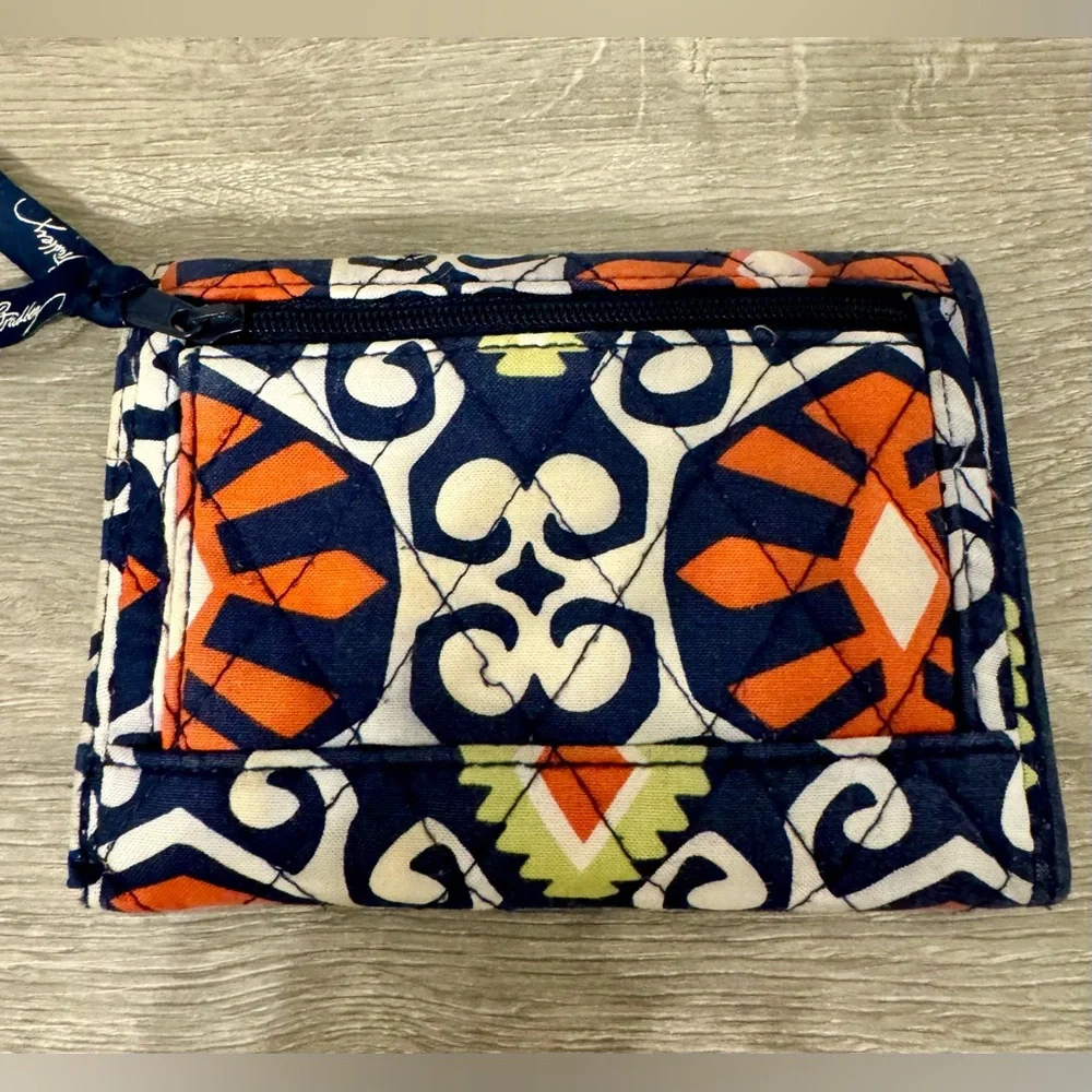 Vera Bradley Retired Pattern Euro Wallet: Orange, Blue, Green, White. Used